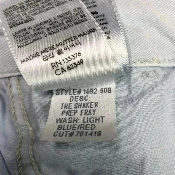 Mother Chino Pants Sz 26 The Shaker Prep Fray Blue Red Stripe - Picture 12 of 16